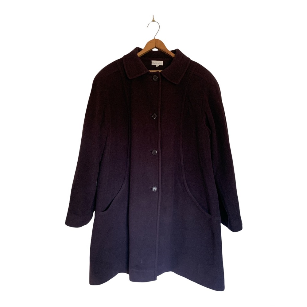 VTG D’Allaird Cashmere Wool Purple Pea Tent Coat PLUS 18